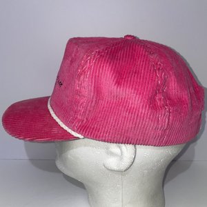 Vintage Mount Bachelor Village Corduroy Baseball Cap Imperial Headwear Pink USA