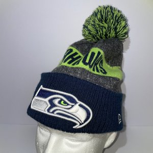 New Era Seattle Seahawks Pom Beanie Wool Insulated
