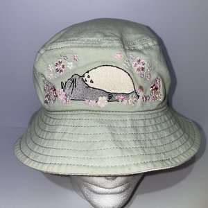 My Neighbor Totoro Bucket Hat Teal Apple Blossoms