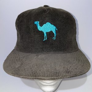 Vintage Corduroy Camel Styles Baseball Cap Black and Teal