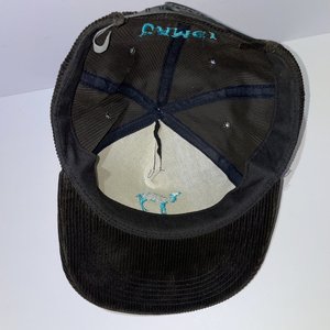 Vintage Corduroy Camel Styles Baseball Cap Black and Teal