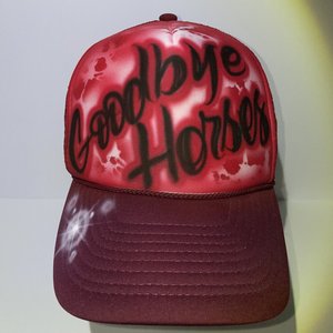 Goodbye Horses Air Brush Trucker Hat Maroon