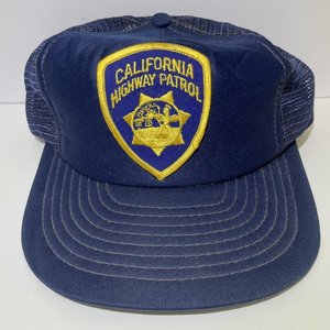 Vintage California Highway Patrol Trucker Hat Blue