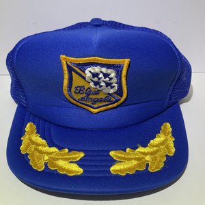 Vintage Blue Angels Trucker Hat Blue and Golf Leaf