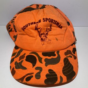 Vintage Southern Sportsman Snapback Cap Orange Hunting Camo
