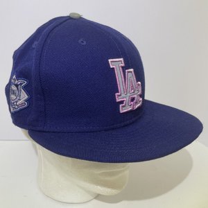 New Era Hat Club National Patch LA Dodgers Pink Wool 9Fifty Snapback Cap