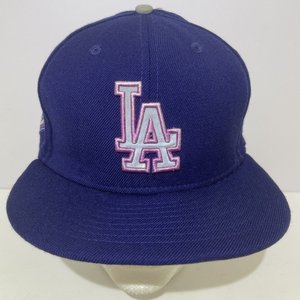 New Era Hat Club National Patch LA Dodgers Pink Wool 9Fifty Snapback Cap