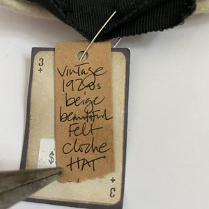 Antique Wool Cloche Hat Size 6 1/2
