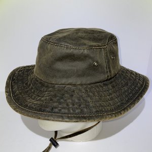 GW Oil Skin Brown Vintage Boonie Hat Size S