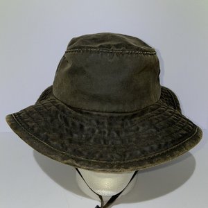 GW Oil Skin Brown Vintage Boonie Hat Size S
