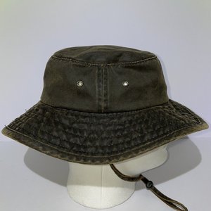 GW Oil Skin Brown Vintage Boonie Hat Size S