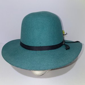 Ulorlds Apant Feathered Turquoise Vintage Fedora Size 7 1/8