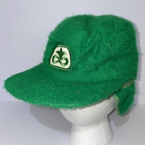 DuPont Pioneer Seed Fuzzy Quilted Vintage Baseball Cap Ear Flap