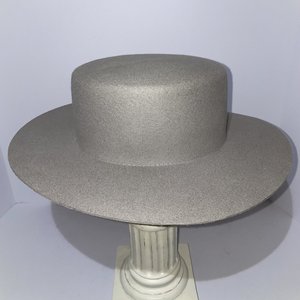Gigi Pip Gray Australian Wool Wide Brim Sun Hat Size 6 5/8