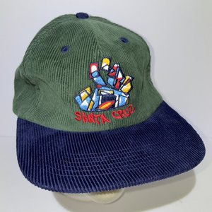 Santa Cruz Scratched Hand Corduroy Green & Blue Snapback Cap