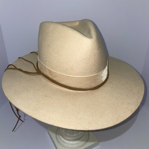 Lack of Color Sandy Brown Australian Wool Fedora Rancher Size 7 1/8