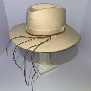 Lack of Color Sandy Brown Australian Wool Fedora Rancher Size 7 1/8