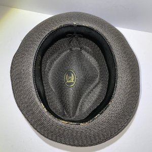 Lee Fifth Avenue Vintage Black Straw Fedora Size 6 7/8