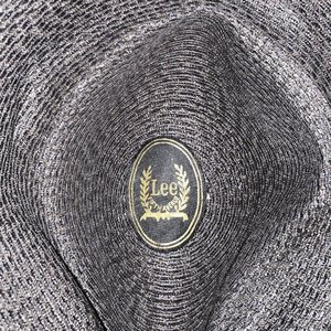 Lee Fifth Avenue Vintage Black Straw Fedora Size 6 7/8
