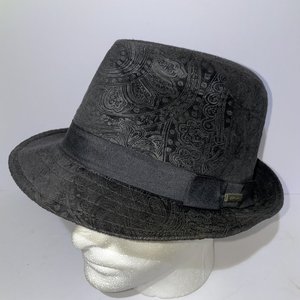 Biltmore Paisley Velour Black Trilby Size XL