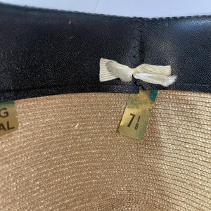 Stetson Straw Feathered Vintage Fedora Size 7 1/8 Long Oval