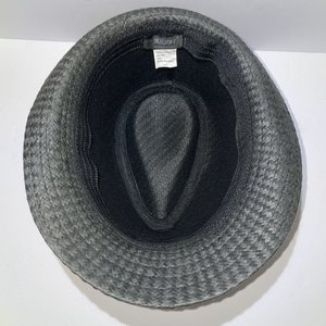 Milani Italy Feathered Black Straw Trilby Size L/XL