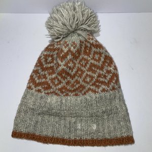 Columbia Orange & Gray Geometric Fleece Lined Pom-Pom Beanie