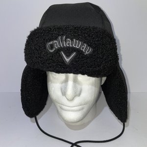 Callaway Fleece Black Trapper Hat Size L