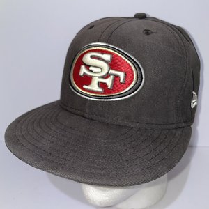 New Era 59Fifty San Francisco 49ers Black Baseball Cap Size 7 1/8