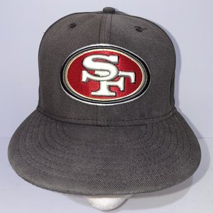New Era 59Fifty San Francisco 49ers Black Baseball Cap Size 7 1/8