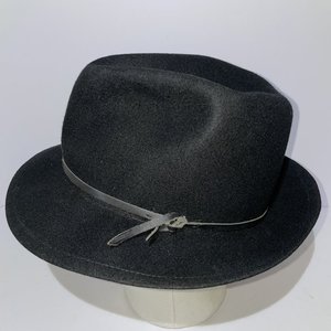 Yellow 108 Black Wool Fedora Size M USA