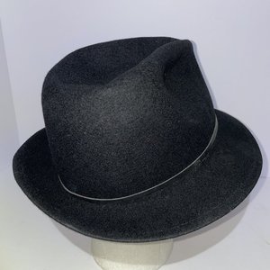 Yellow 108 Black Wool Fedora Size M USA