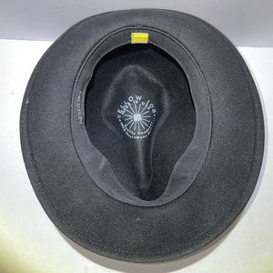 Yellow 108 Black Wool Fedora Size M USA