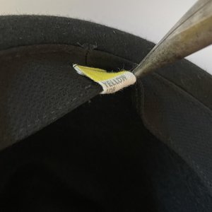Yellow 108 Black Wool Fedora Size M USA