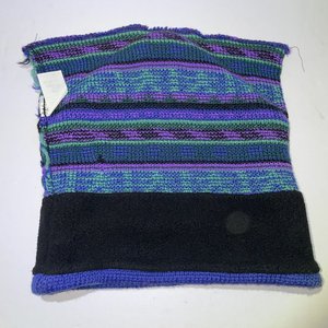 Smiley Fair Isle Purple & Blue Vintage Wool Knit Beanie USA