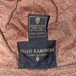 Helen Kaminski Australia Orange Wool Bucket Hat Size M
