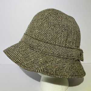 Harrods Weekend Hat Brown Herringbone Vintage Size M
