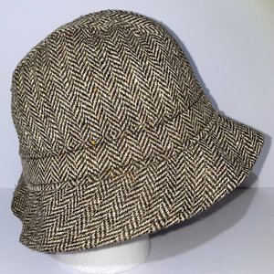 Harrods Weekend Hat Brown Herringbone Vintage Size M