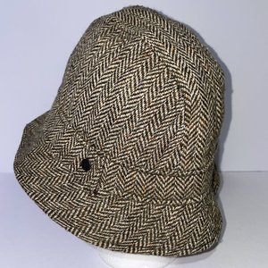 Harrods Weekend Hat Brown Herringbone Vintage Size M
