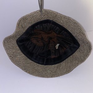 Harrods Weekend Hat Brown Herringbone Vintage Size M