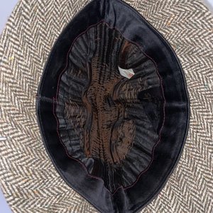 Harrods Weekend Hat Brown Herringbone Vintage Size M