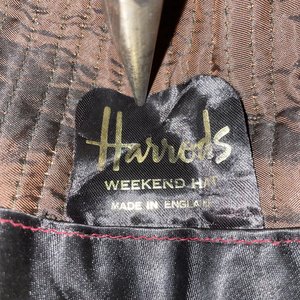 Harrods Weekend Hat Brown Herringbone Vintage Size M