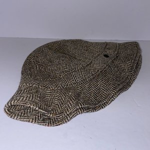 Harrods Weekend Hat Brown Herringbone Vintage Size M