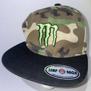 Monster Energy Woodland Camo Greenbill Snapback Cap