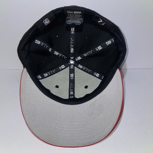 New Era 59Fifty Chicago Bulls Classic Red & Black Baseball Cap Size 7 1/4