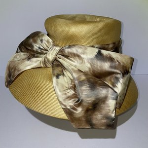 Louis Original California Women's Straw Huge Bow Vintage Sun Hat Size 6 5/8