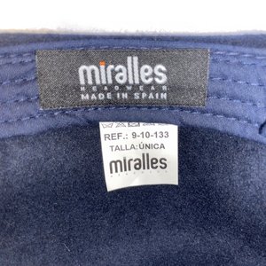 Miralles Headwear Navy Blue Wool Feathered Fedora Size 6 7/8 Made in Spain