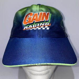 Jeff Burton #9 Gain Racing Green & Blue Gradient Vintage Baseball Cap