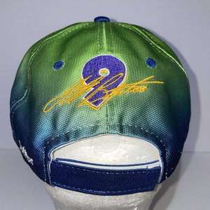 Jeff Burton #9 Gain Racing Green & Blue Gradient Vintage Baseball Cap