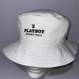 Playboy Beverly Hills White Cotton Bucket Hat